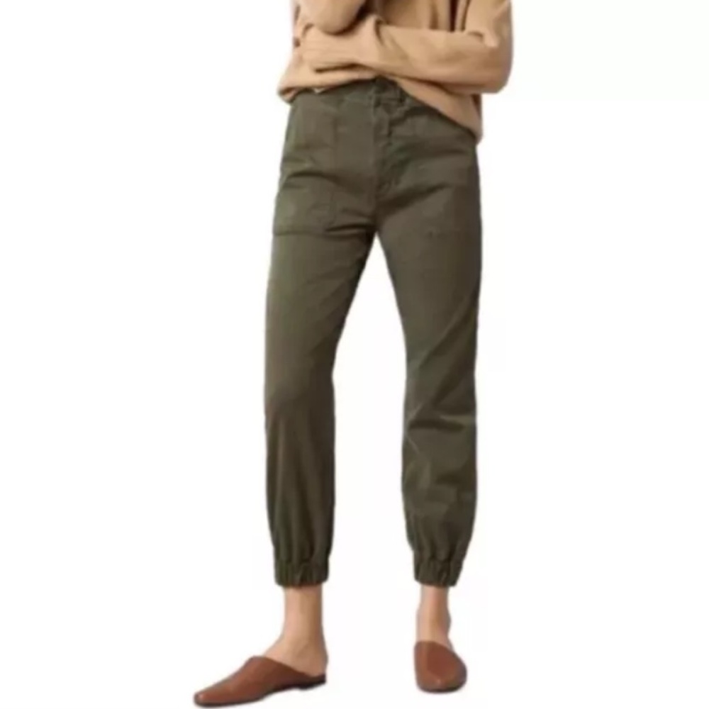 Faherty Crop Twill Utility Joggers Womens 26 Olive Casual Slim Ankle Pants NWT - Picture 3 of 13